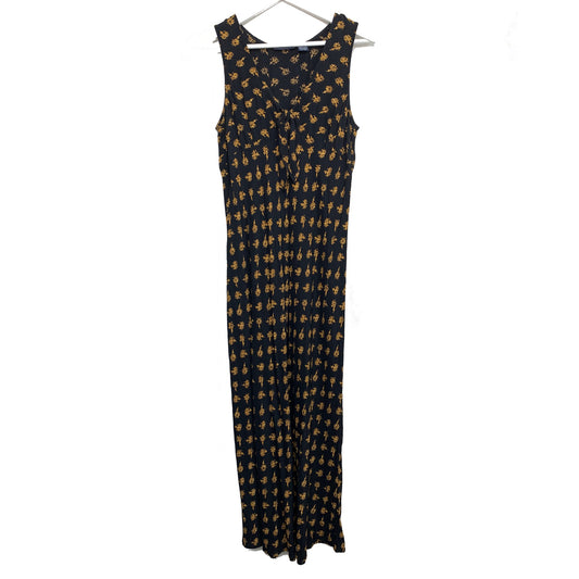 90s The Limited Floral Maxi Dress with Front Tie Rayon