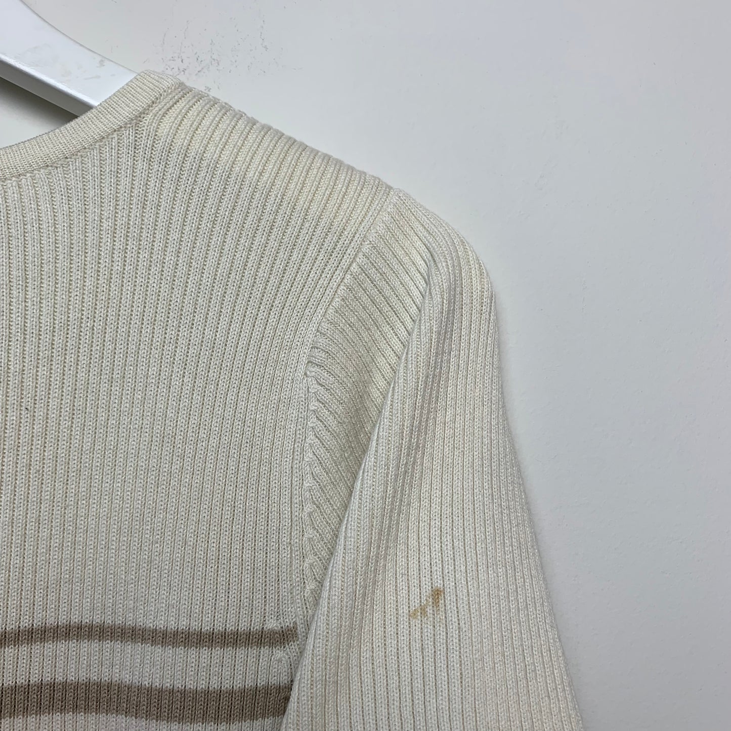 Vintage 90s Casual Corner Neutral Ribbed Baby Tee Small
