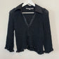 Y2K Rezrekshn Black Scrunchie Polo Shirt Silk 6