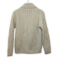 Aran Crafts Irish Merino Wool Cream Chunky Knit Cardigan Small