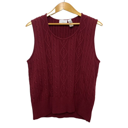 90s Liz Claiborne Wine Red Sweater Vest XL Cotton