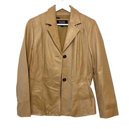 90s Y2K Wilsons Leather Tan Leather Jacket Blazer Medium