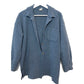 Vintage Blue Fleece Shirt Jacket Shacket Medium Made in the USA