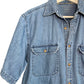 Vintage 90s Denim Jean Short Sleeve Button Down Shirt Medium Cotton