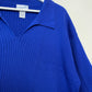Vintage Irvine Park Knit Polo Sweater Royal Cobalt Blue 2XL