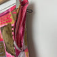 Vintage Handmade 1960s 70s Quilt Skirt Groovy Pink Geometric Pattern Midi XS