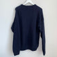 90s Chaps Ralph Lauren Collab Chunk Knit Grandpa Sweater Size Xl Navy Blue Cotton