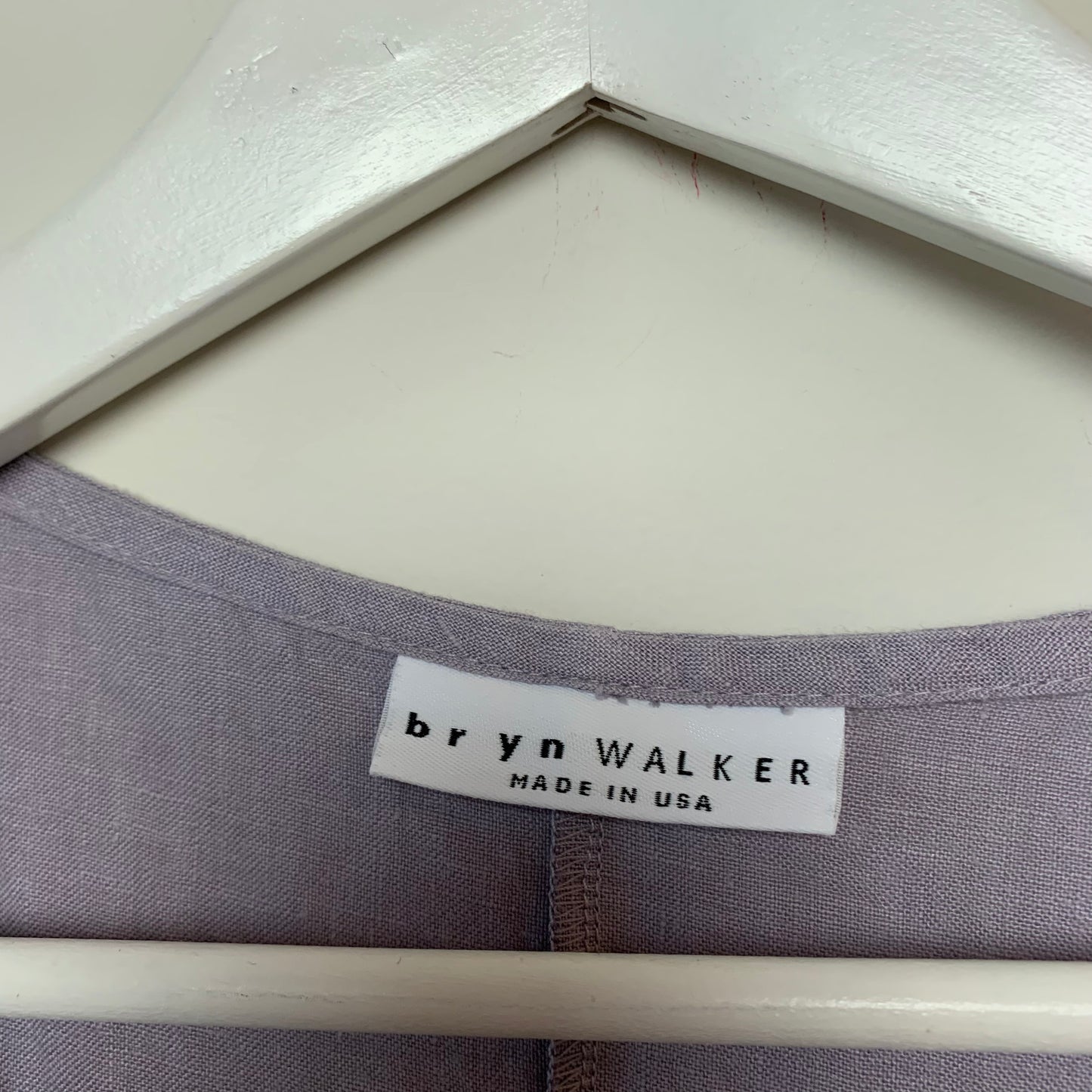 Bryn Walker Linen Dress Lavender Purple Gray Midi Dress Made in the USA