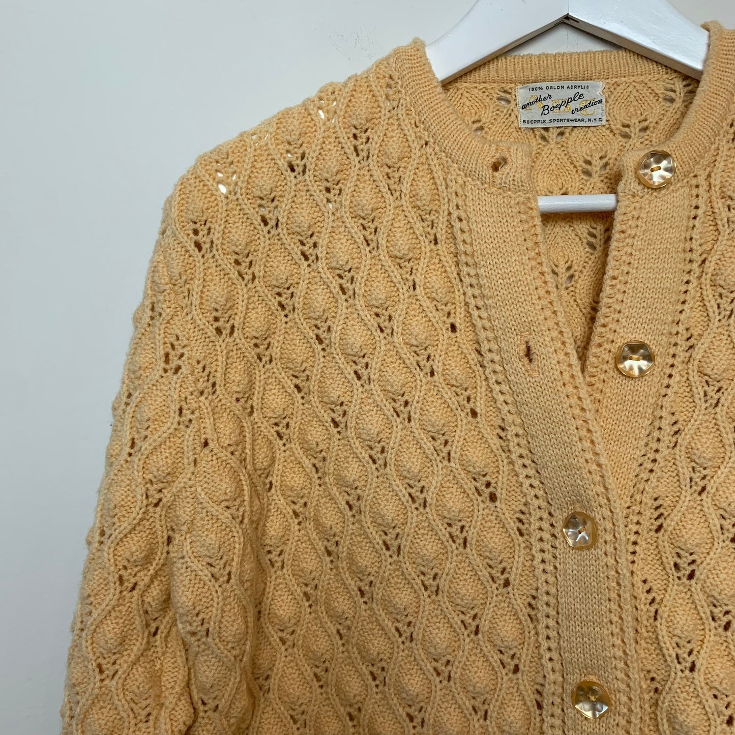 Vintage 60's Yellow Cardigan Sweater Another Boepple Creation ABC