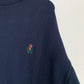 90s Chaps Ralph Lauren Collab Chunk Knit Grandpa Sweater Size Xl Navy Blue Cotton