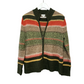 Earth Tones Christopher & Banks Chunky Knit Striped Sweater Zip Up XL