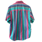 Vintage 90s Eddie Bauer Northwest Chambray Bold Striped Short Sleeve Button Down Cotton Medium