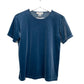 90s Talbots Velvet Velour Blue Short Sleeve Shirt Small Made in the USA
