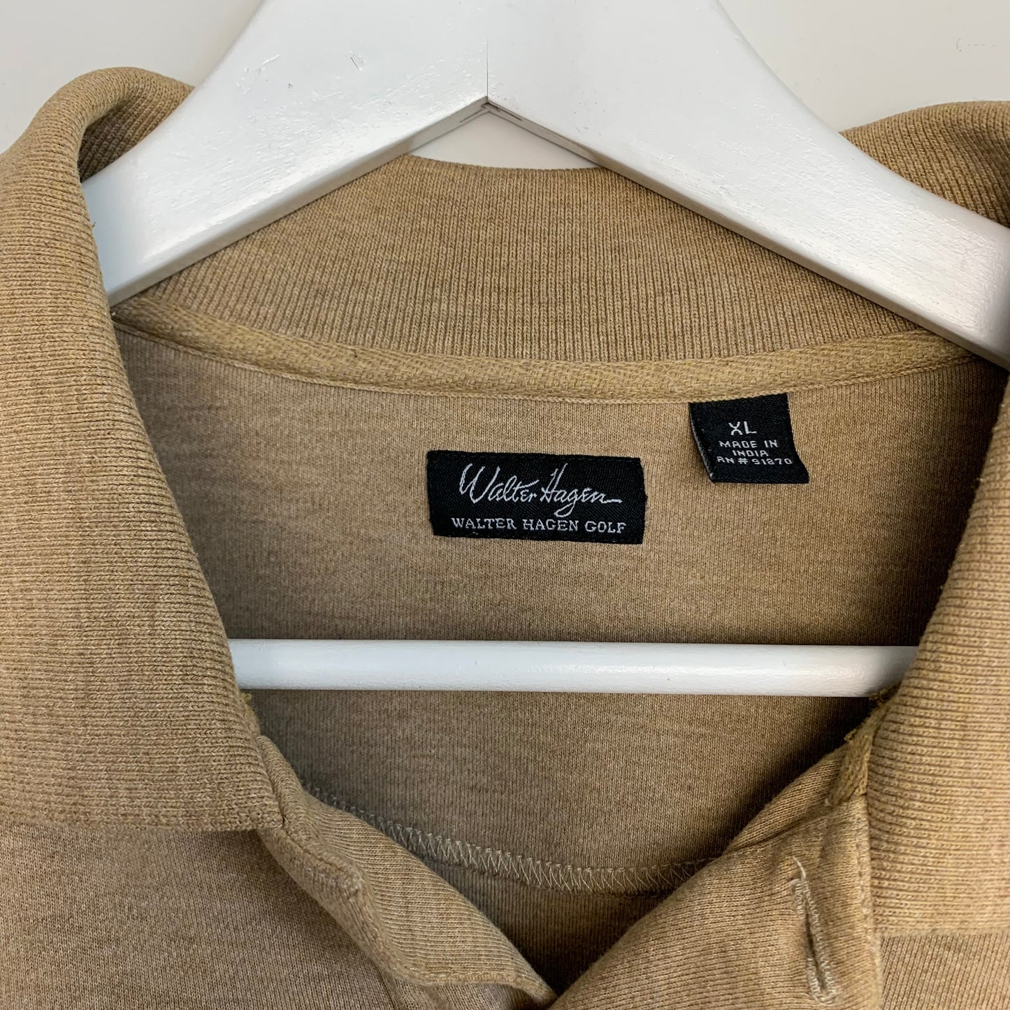 90s Walter Hagen Collared Pullover Polo Sweatshirt Tan Men's XL