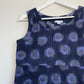 April Cornell Corduroy Mini Dress Jumper Navy Blue Floral Size Small