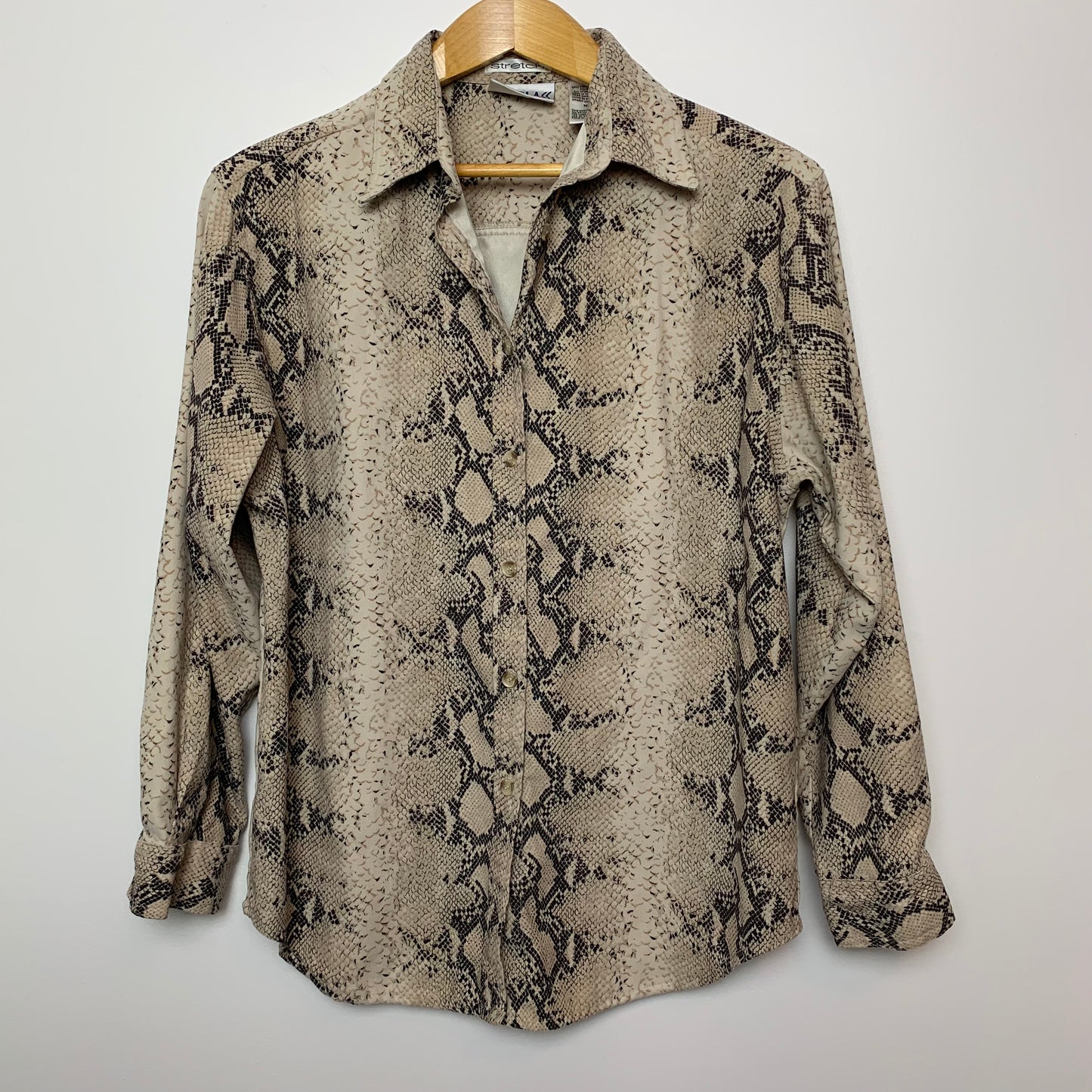 90s Bill Blass Snake Print Shirt Shacket Medium