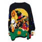 Vintage 90s Eagle's Eye Halloween Cardigan Sweater Hand Knit 3X