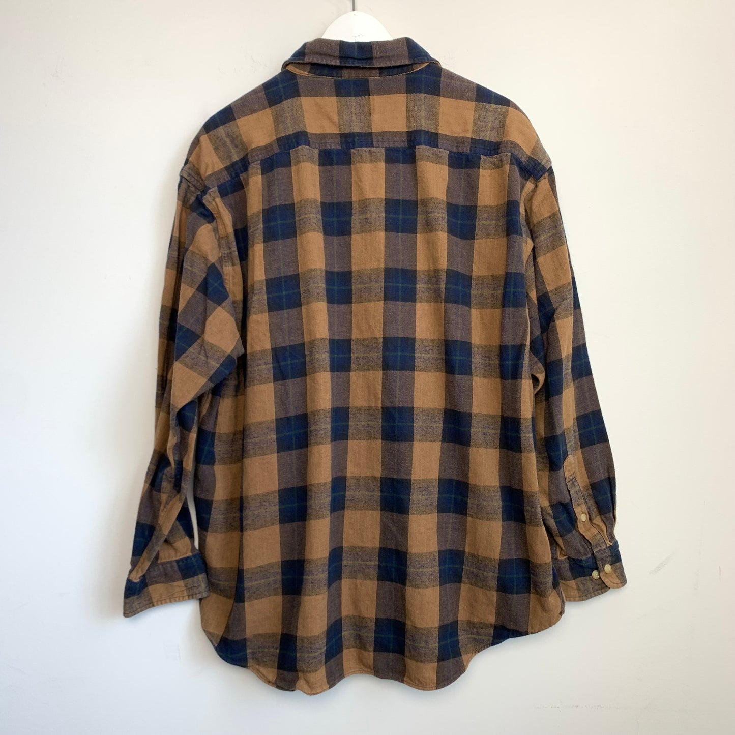 G.H. Bass & Co Flannel Plaid Shirt Jacket Shacket Size XL Cotton Navy Blue and Plaid