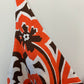 Vintage Milly Orange and Brown Pattern Dress Low Back V Neck