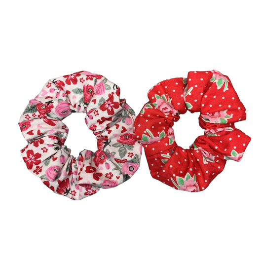Two Handmade Valentine's Scrunchies