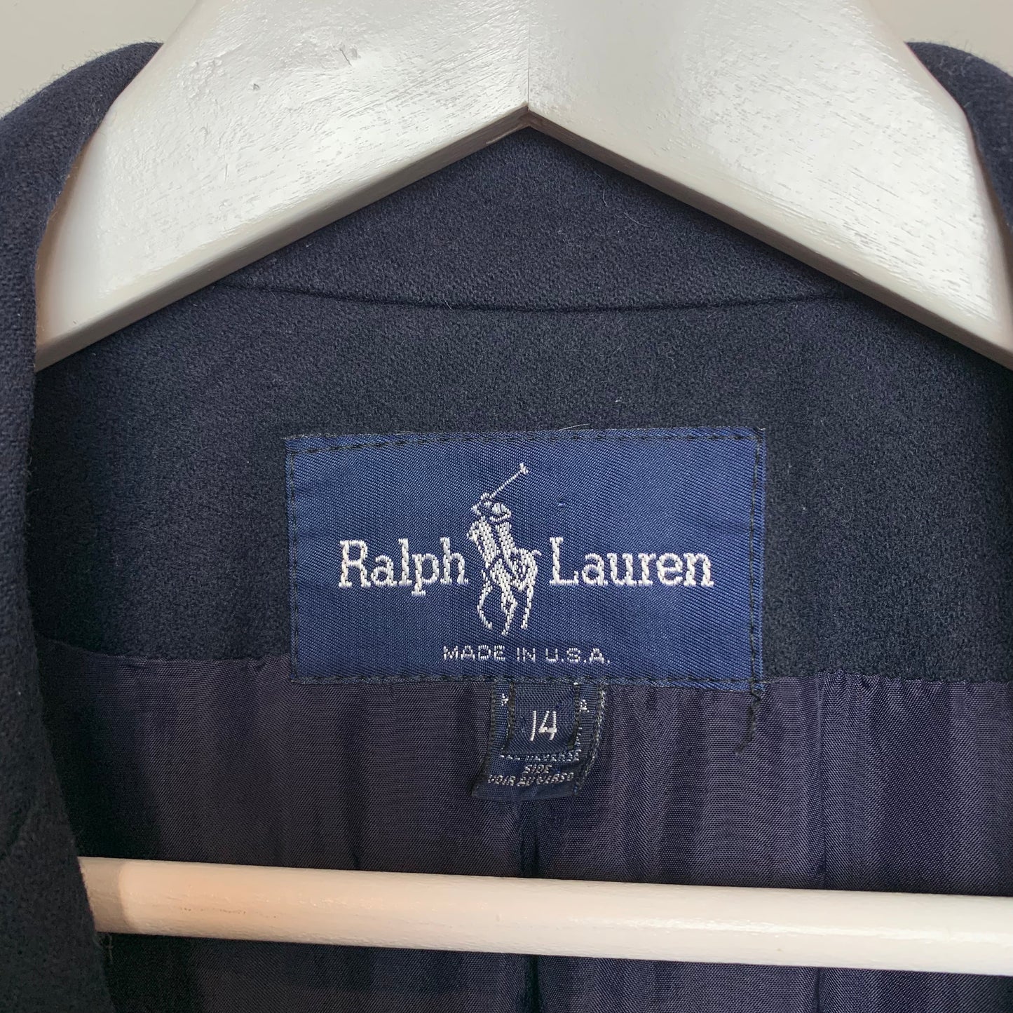 Vintage 80s Ralph Lauren Double Breasted Blazer Made in The USA Union Made