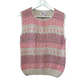 Vintage Images Pink Striped Hand Knit Sweater Vest Large