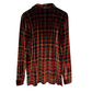 Vintage 90s Denim & Co Red Plaid Velvet Shirt Button Down Medium