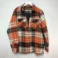 Neuse Orange Plaid Shirt Jacket Shacket Quilted Flannel Medium