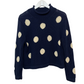 Retro J. Crew Always Polka Dot Cropped Sweater Rollneck Cotton Medium