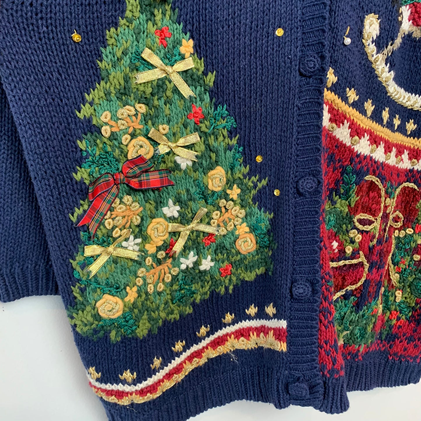 Vintage Christmas Chunky Knit Cardigan Sweater
