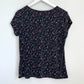 90s Y2K Briggs Floral Cropped Top Stretch Size Medium Black and Pink