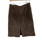 Vintage Brown Suede Leather Pencil Skirt 4