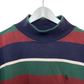 Vintage 90s Nautica Sweatshirt Mock Neck Turtleneck Striped Large