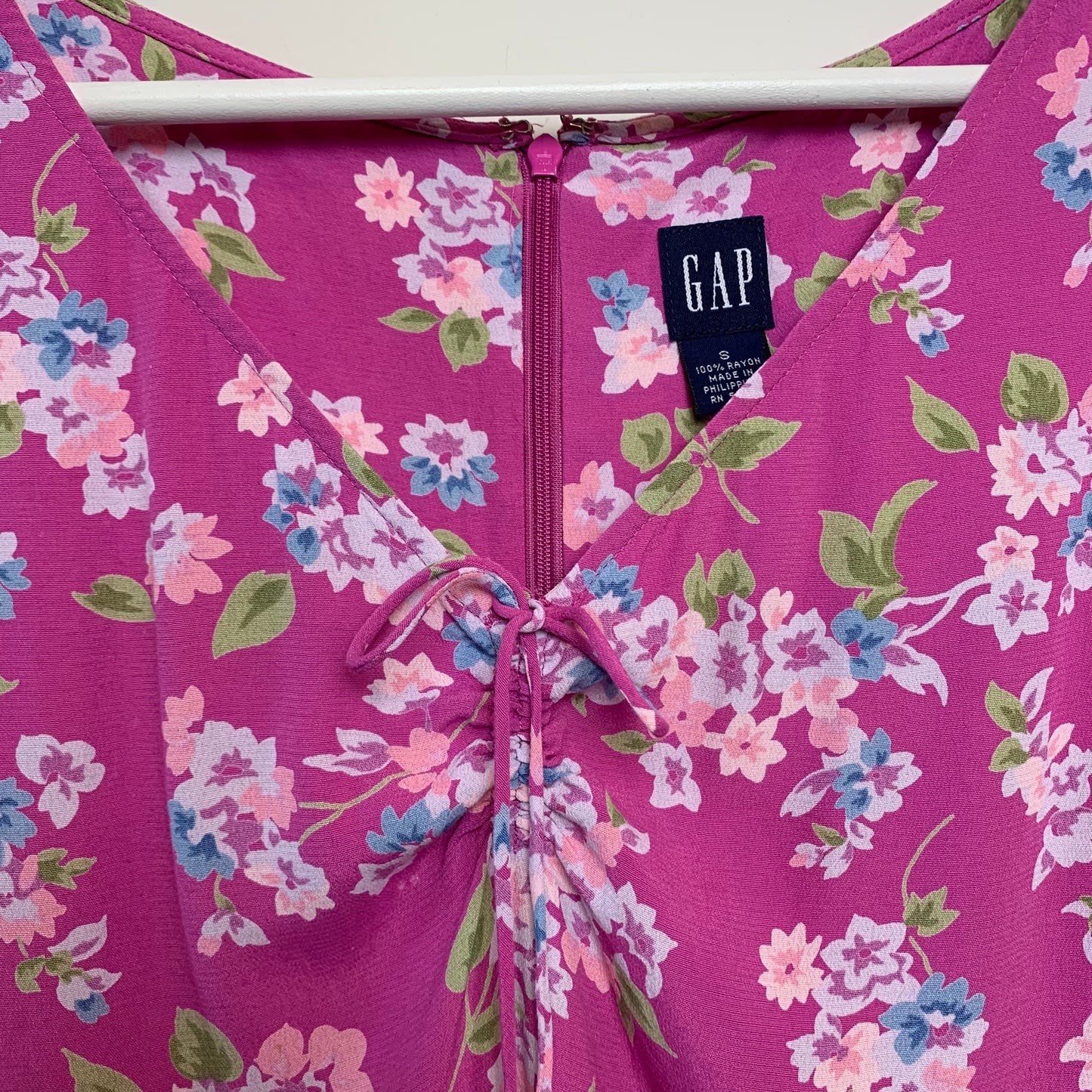 Y2K Gap Floral Midi Dress Pink Rayon Small