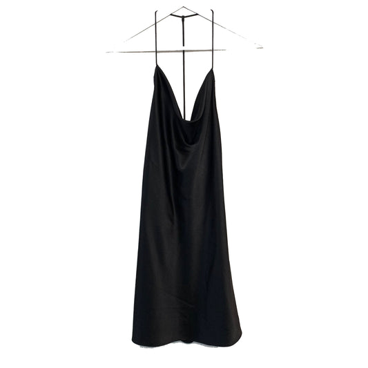 Alice + Olivia Dabney Black Draped Back Mini Dress Cowl Neck Slip Dress
