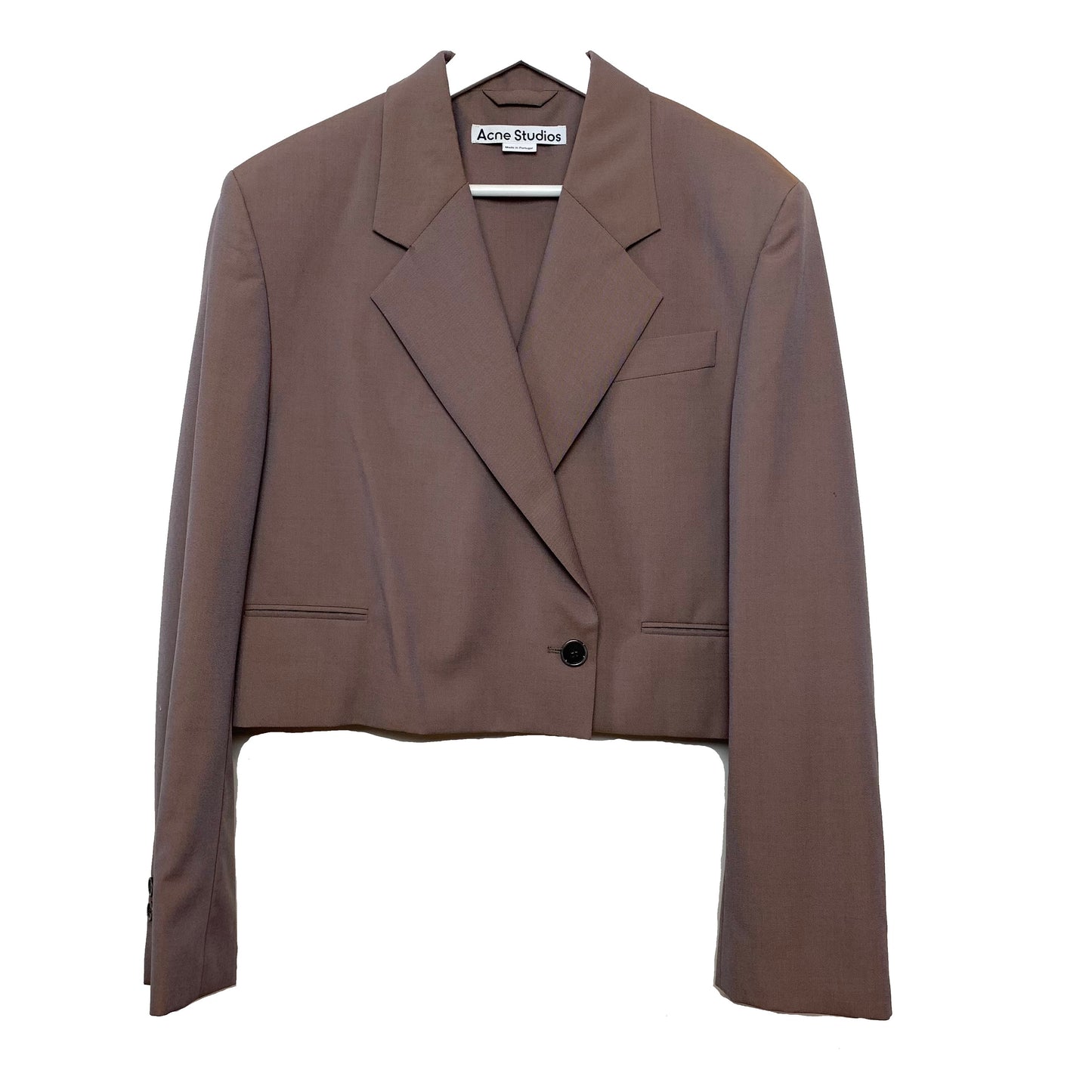 ACNE Studios Jenell Cropped Double-Breasted Wool Blazer 40 Large