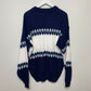 Vintage 80s Sears Fair Isle Sweater Chunky Knit Grandpa Pullover Crewneck XL