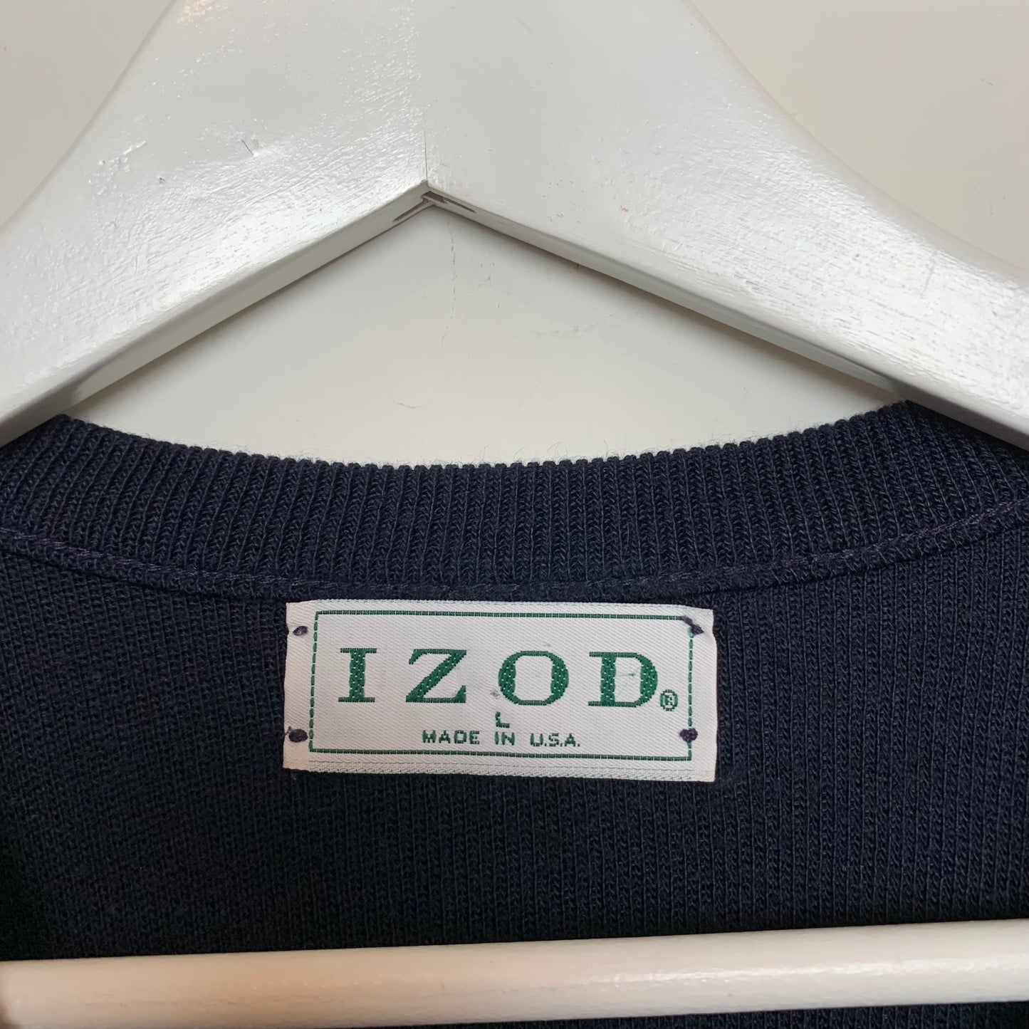 Vintage 90s Izod Navy Blue Sweater Vest Made in the USA Lrge