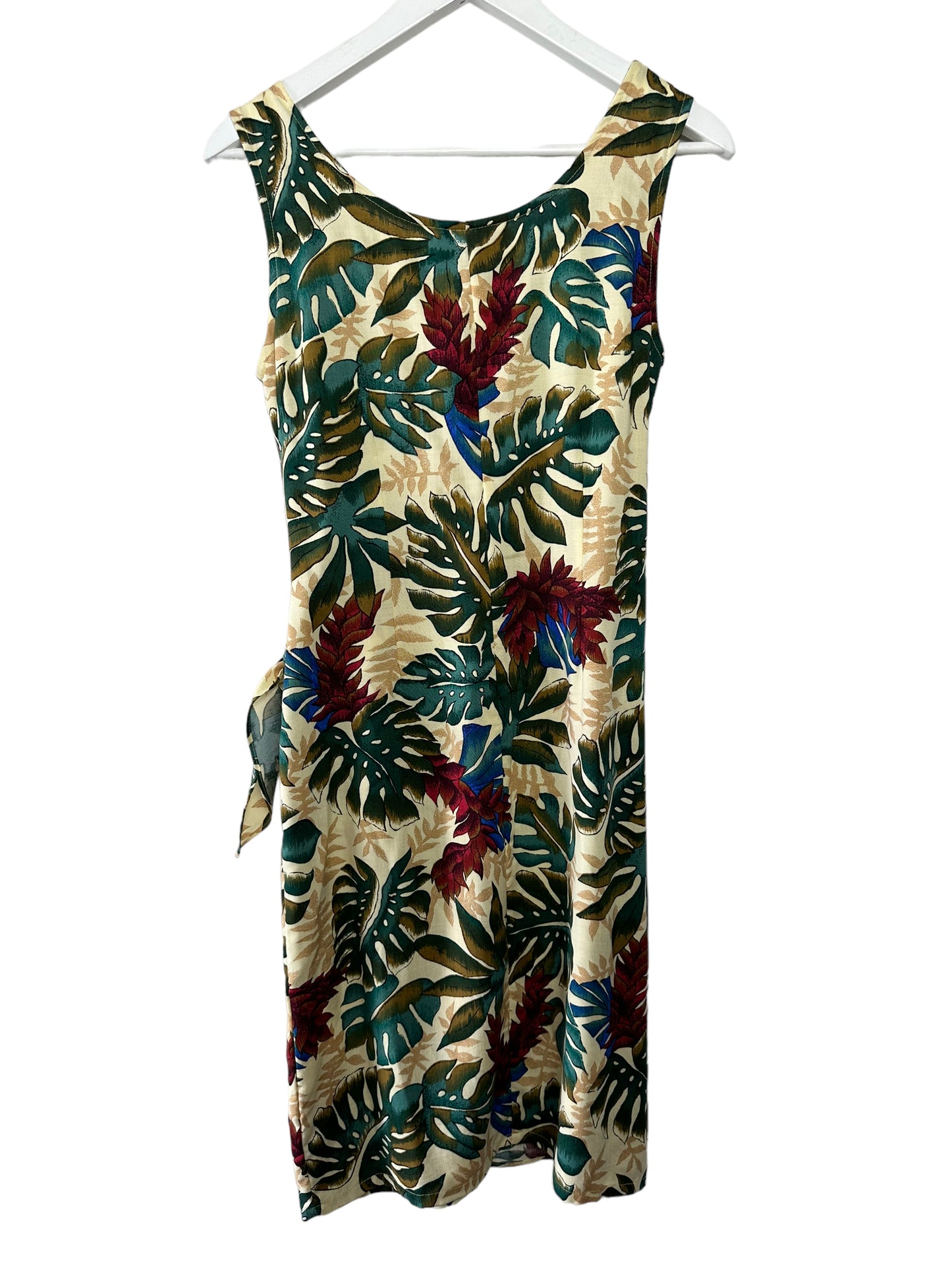 Vintage Hilo Hattie Hawaiian Dress Wrap Front Sleeveless Tropical Small