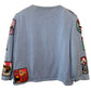 Y2K Vintage Michael Simon Dog Cardigan Sweater Embroidered Beaded Checkered Large
