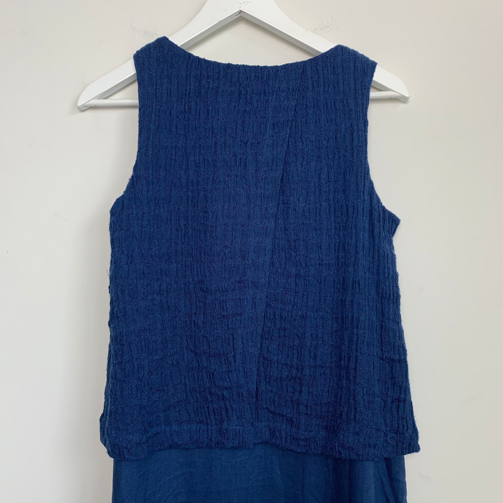 J.Jill Love Linen Blue Sleeveless Midi Dress with Knit Top XS Petite