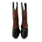Vintage Code West Brown and Black Leather Cowboy Boots Western Made in the USA 7