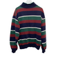 Vintage 90s Nautica Sweatshirt Mock Neck Turtleneck Striped Large