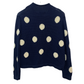 Retro J. Crew Always Polka Dot Cropped Sweater Rollneck Cotton Medium