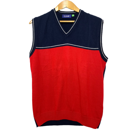 90s Red and Navy Blue Sweater Vest
