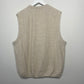 Vintage Eddie Bauer Oatmeal Sweater Vest Medium Made in the USA Cotton Knit