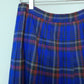 Vintage 80s Pendleton Plaid Pleated Midi Skirt Blue Red 10