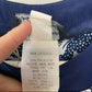 80s Breli Blue and White Dress Floral Gold USA 10 Fit flare Midi