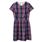 Brooks Brothers Red Fleece  Plaid Dress Fit and Flare Short Sleeve 6 Red Blue
