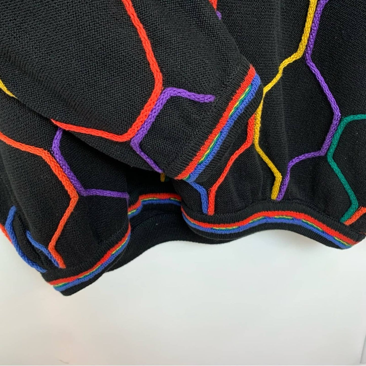 Vintage 90s Tundra Chunky Knit Grandpa Sweater Rainbow Patterned Crewneck Large
